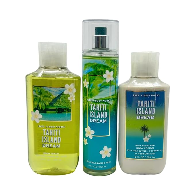 TAHITI ISLAND DREAM Bath & Body Works 3 Step Body Care Set 