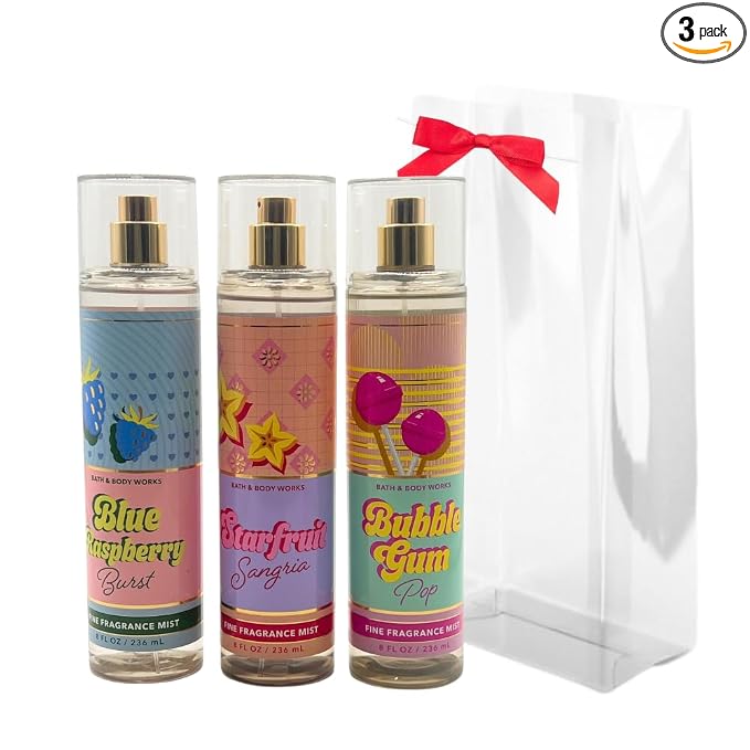 STARFRUIT SANGRIA BUBBLE GUM POP BLUE RASPBERRY BURST Bath & Body Works Fragrance Mist 3 Pack