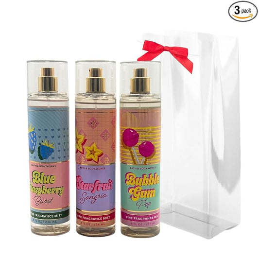 STARFRUIT SANGRIA BUBBLE GUM POP BLUE RASPBERRY BURST Bath & Body Works Fragrance Mist 3 Pack