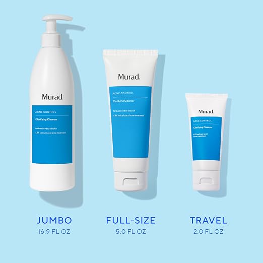 Murad Acne Control Clarifying Cleanser - size and packaging view - Murad salicylic acid acne cleanser