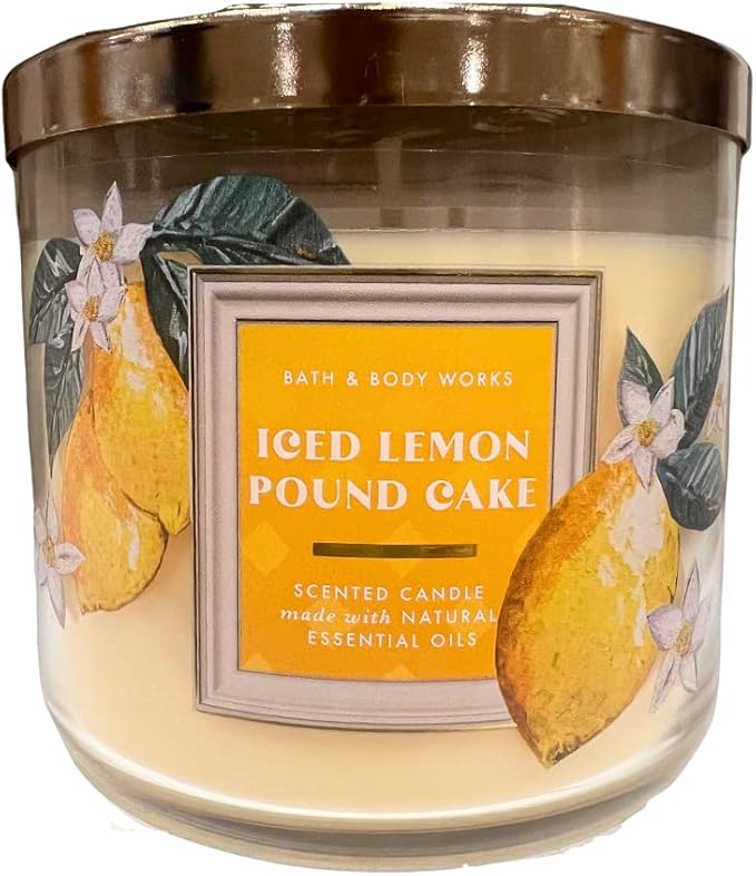 ICED LEMON POUND CAKE Bath & Body Works 3 Wick Candle alternate view 2