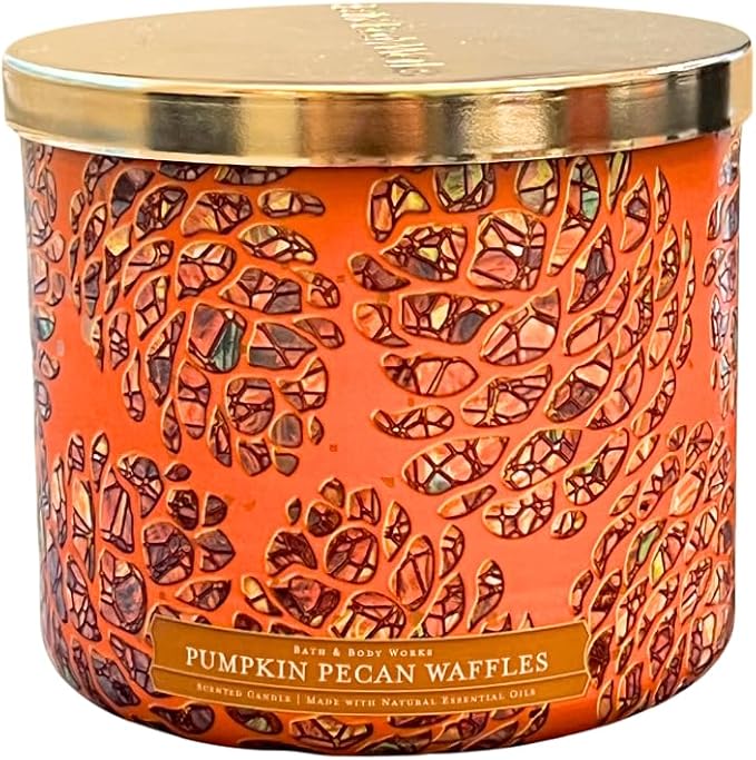 PUMPKIN PECAN WAFFLES Bath & Body Works 3 Wick Candle alternate view 2