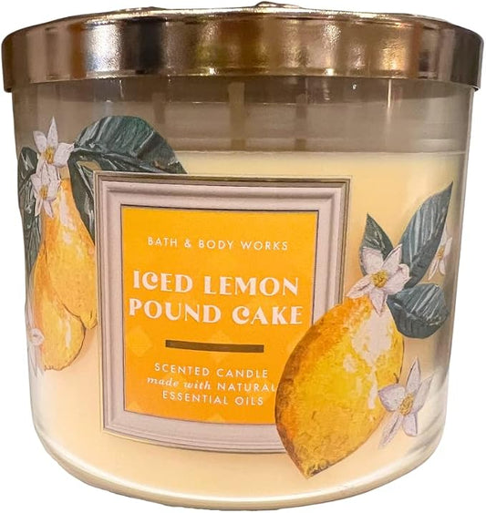 ICED LEMON POUND CAKE Bath & Body Works 3 Wick Candle