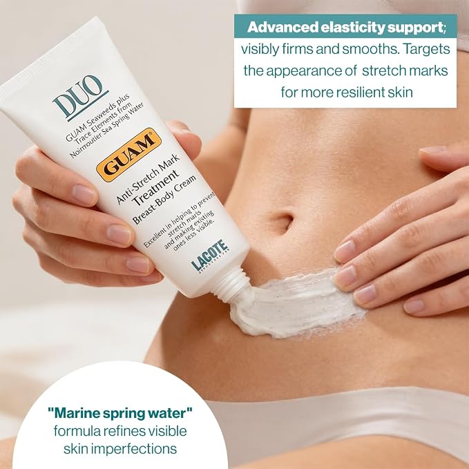 GUAM DUO Stretch Mark & Firming Body Cream with Seaweed - 200 ml, product packaging and container