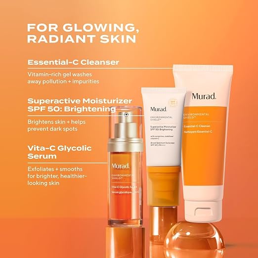 Murad Essential-C Facial Cleanser - ingredient and routine view - Murad vitamin C foaming facial cleanser