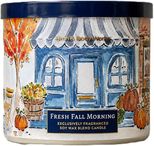FRESH FALL MORNING Bath & Body Works 3 Wick Candle