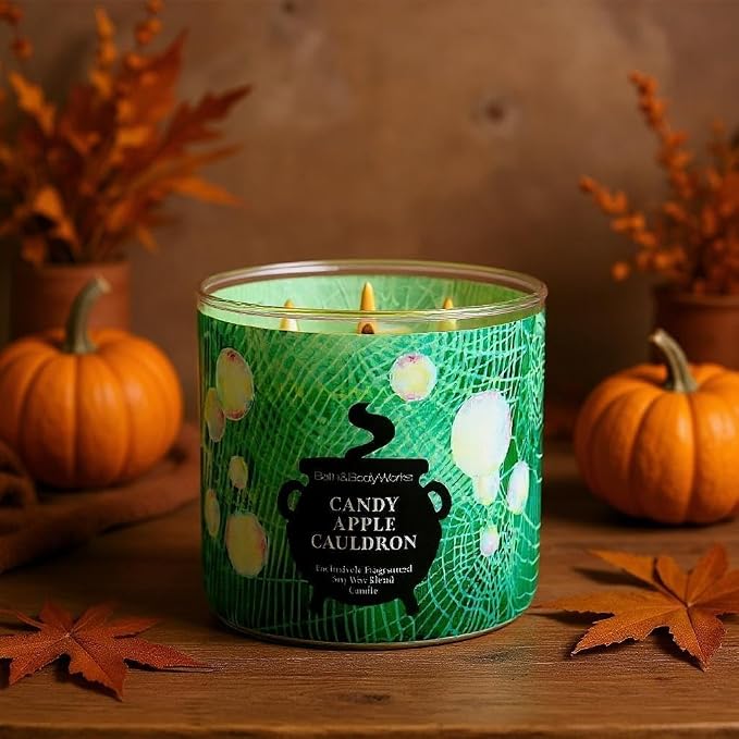 CANDY APPLE CAULDRON Bath & Body Works 3 Wick Candle alternate view 3