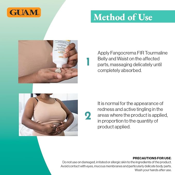 GUAM FIR Hot Firming Stomach Cream with Seaweed & Tourmaline - 150 ml, how-to-use and application details