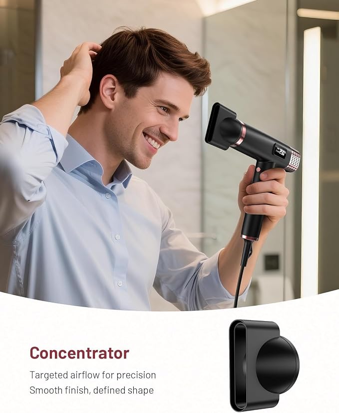 MESCOMB MESCOMB Dual Voltage Travel Hair Dryer with Diffuser Black product image 5