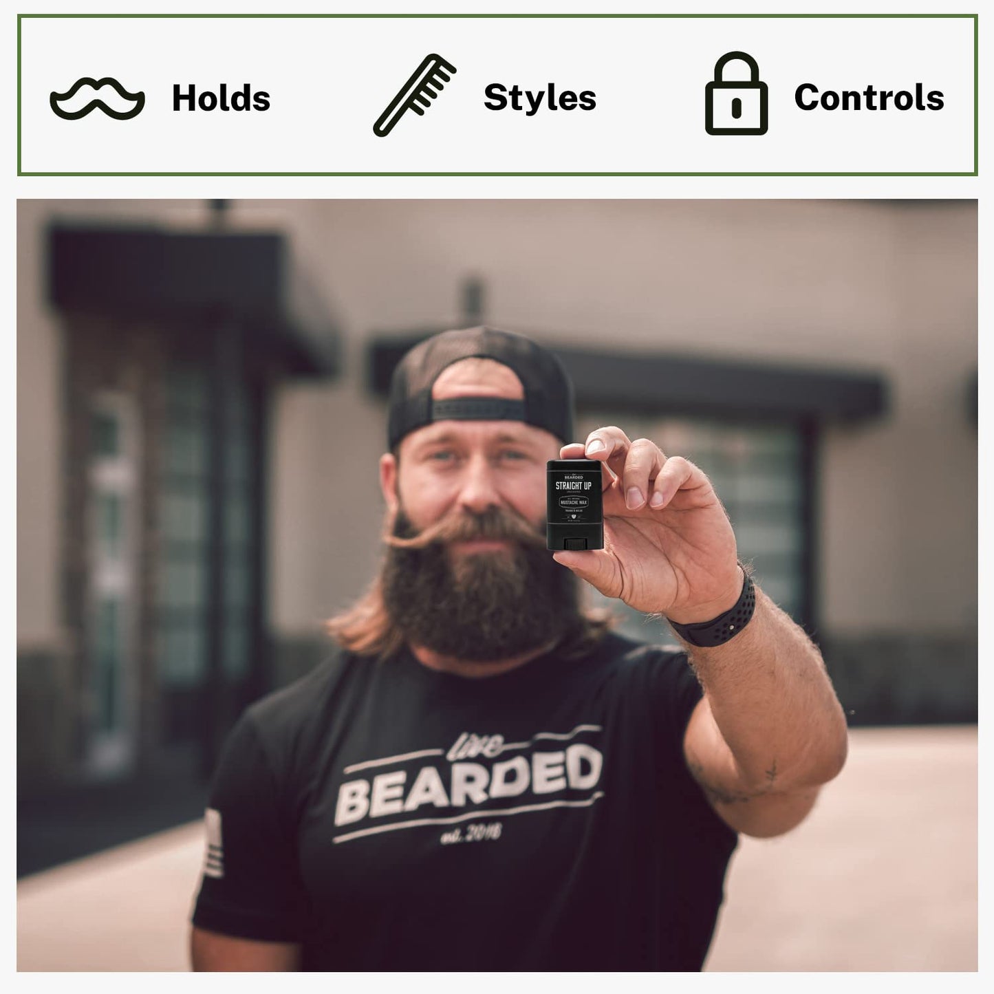 LIVE BEARDED Mustache Wax Stick Straight Up 0.35 oz product image 5