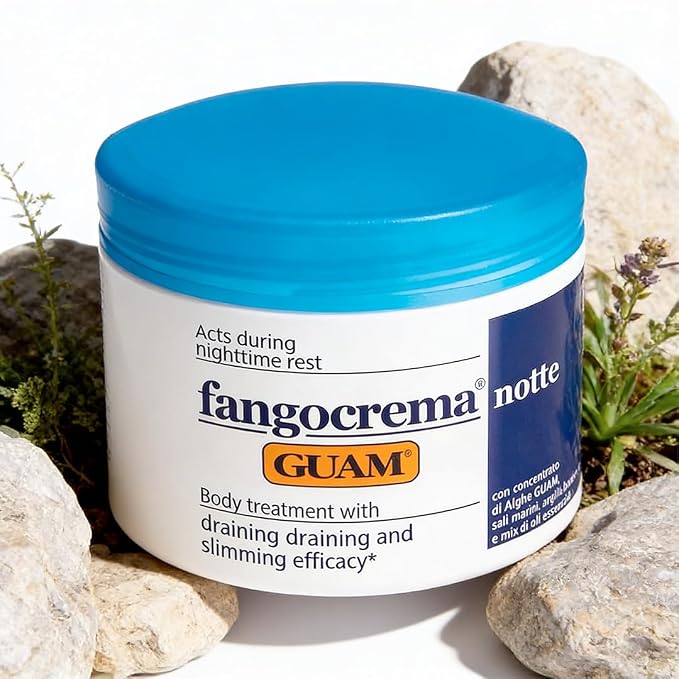 GUAM Fangocrema Notte Overnight Seaweed Firming Body Cream - 6.7 oz, premium Italian marine skincare presentation