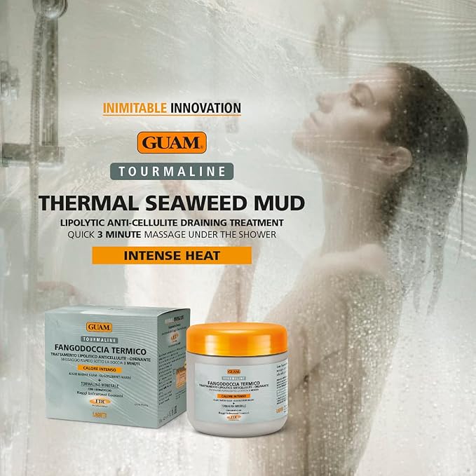 GUAM FIR 3-Minute Thermal Seaweed Mud Shower Mask - 1.1 lb, lifestyle product presentation