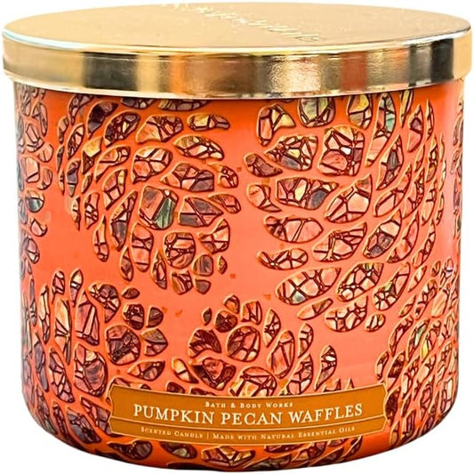 PUMPKIN PECAN WAFFLES Bath & Body Works 3 Wick Candle