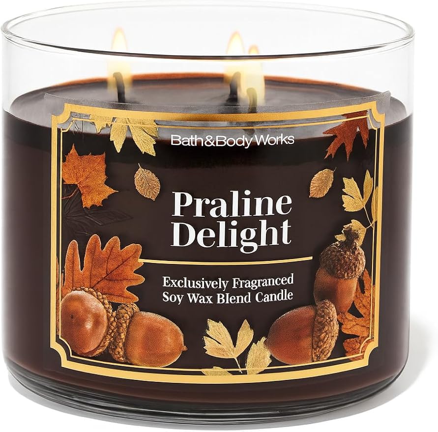PRALINE DELIGHT Bath & Body Works 3 Wick Candle
