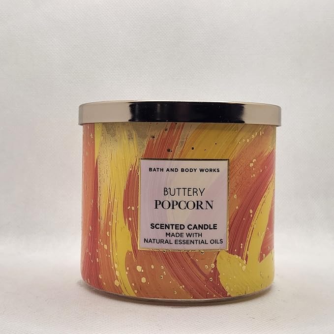 BUTTERY POPCORN Bath & Body Works 3 Wick Candle
