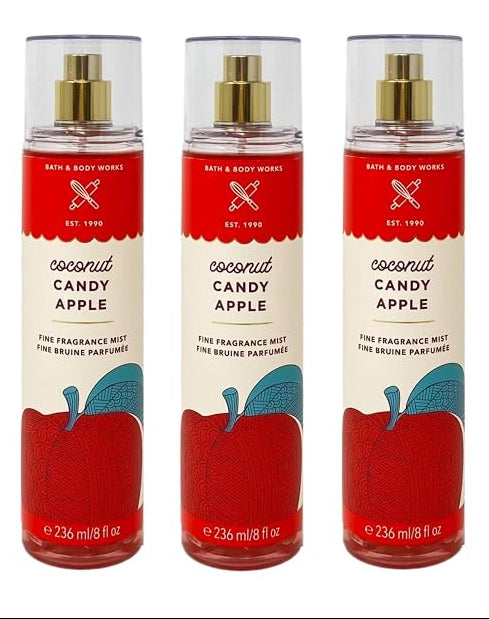 Coconut Candy Apple Bath & Body Works Fine Fragrance Mist 3 Pack