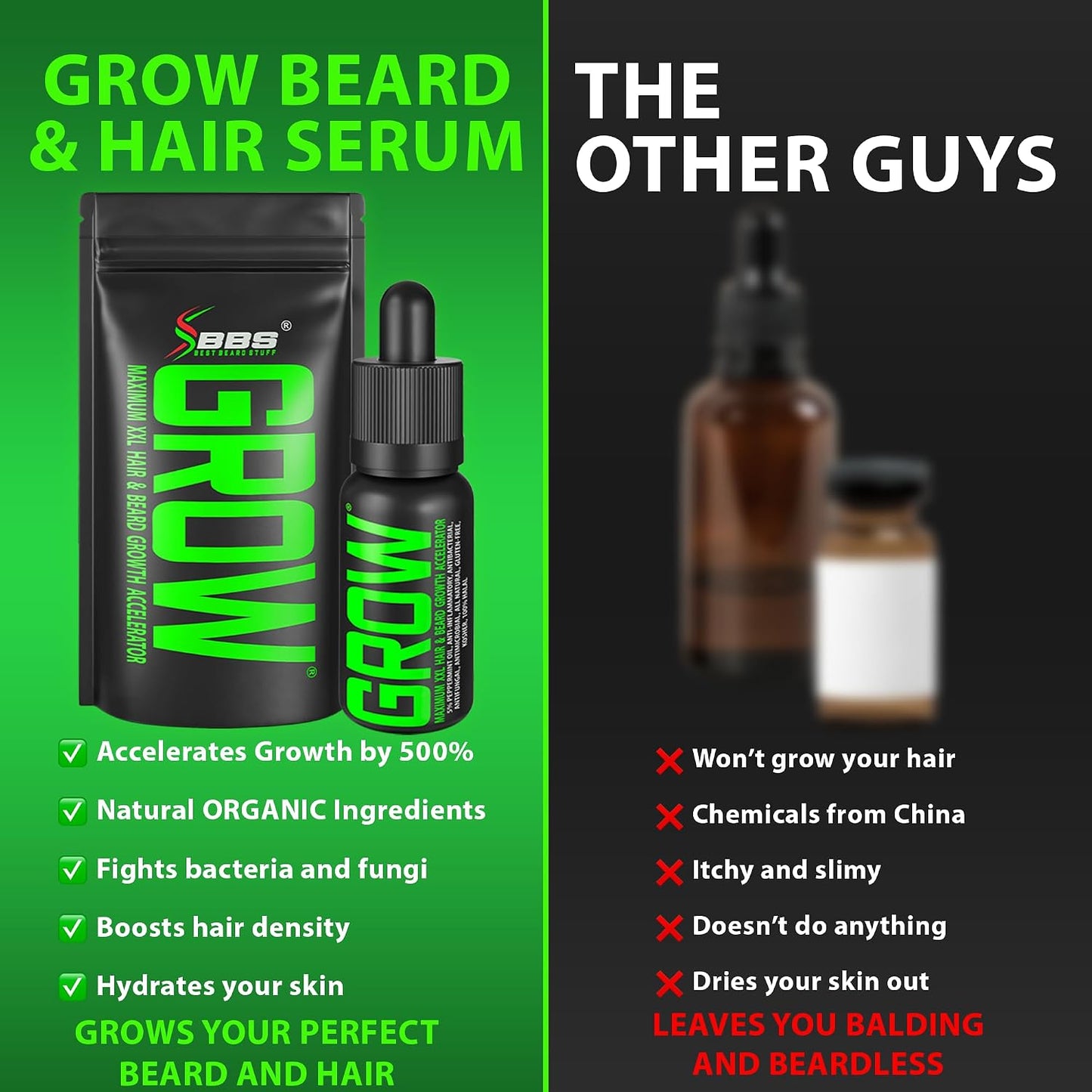 BBS BEST BEARD STUFF GROW Maximum XXL Beard Growth Oil 1.02 oz product image 7