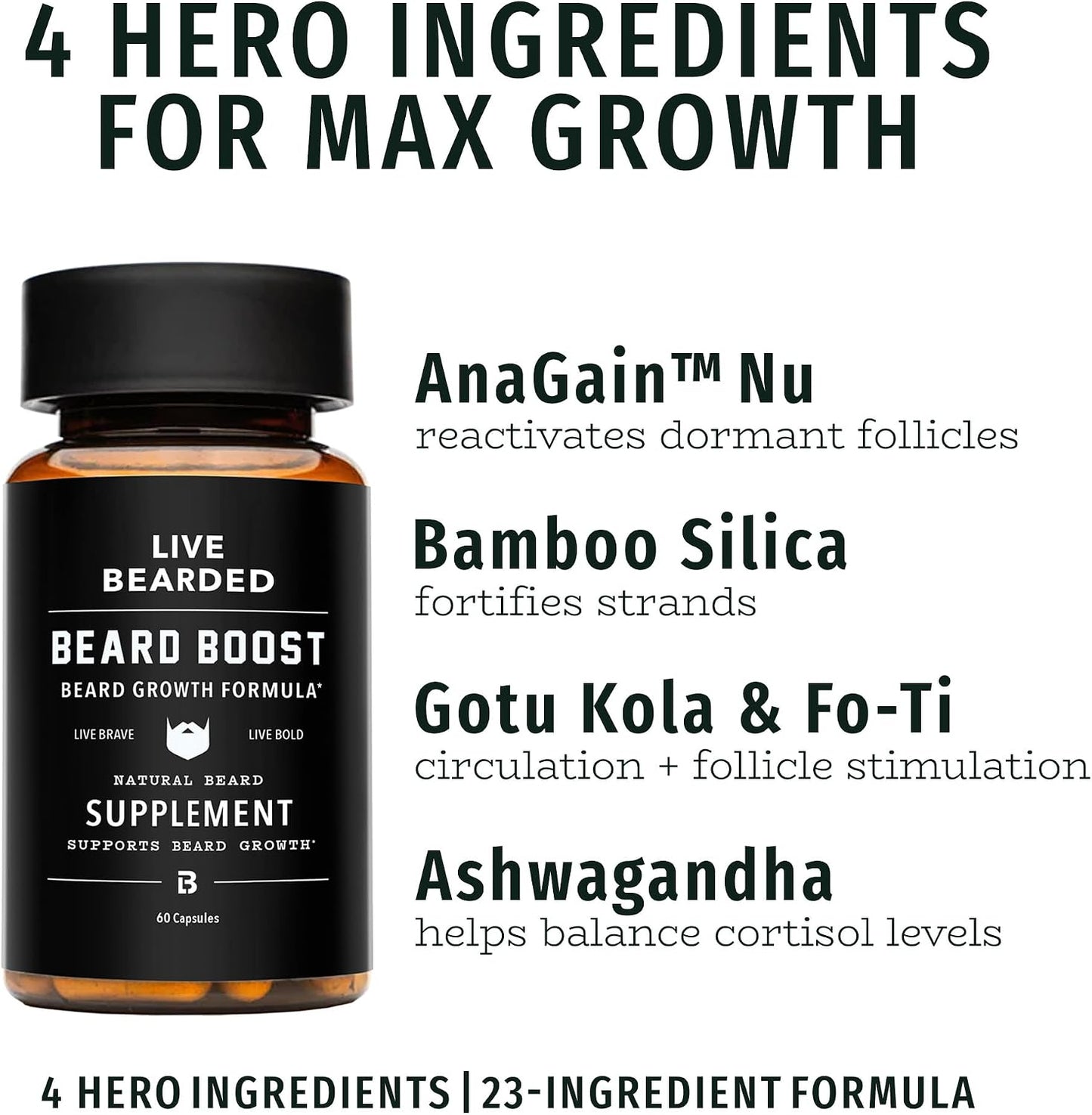 LIVE BEARDED  Beard Boost Beard Growth Vitamins 30 Day Supply product image 5