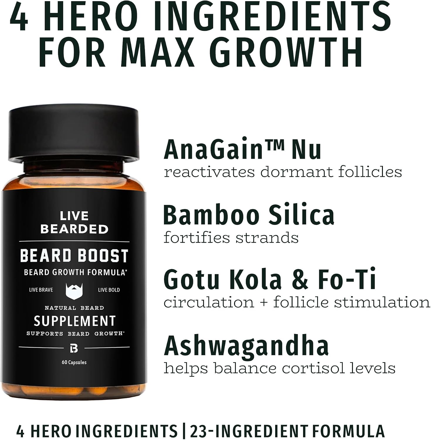 LIVE BEARDED  Beard Boost Beard Growth Vitamins 30 Day Supply product image 5