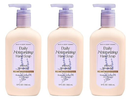 Sweet Lavender Bath & Body Works Daily Moisturizing Hand Soap 3 Pack