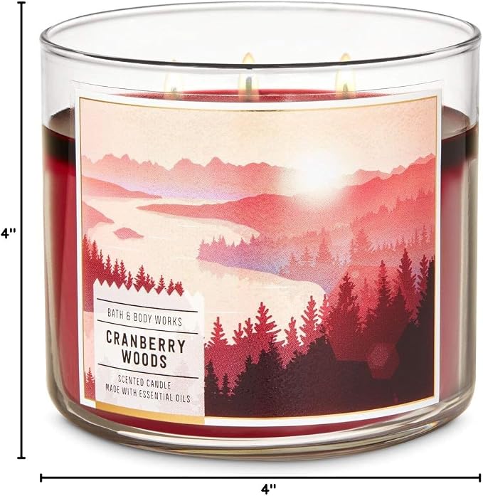 CRANBERRY WOODS Bath & Body Works 3 Wick Candle alternate view 9