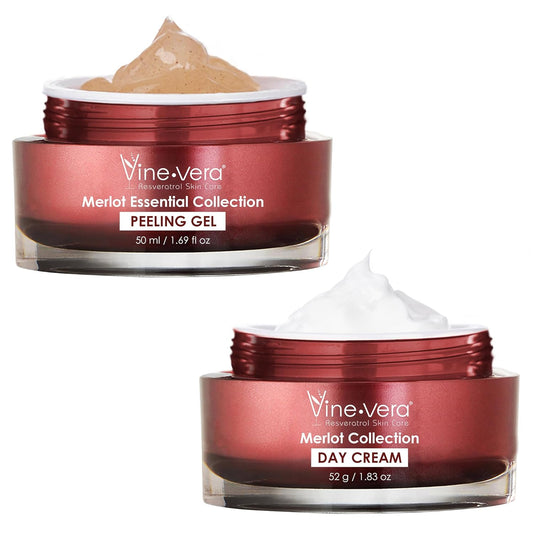 Vine Vera Merlot Facial Care Set – Peeling Gel & Day Cream