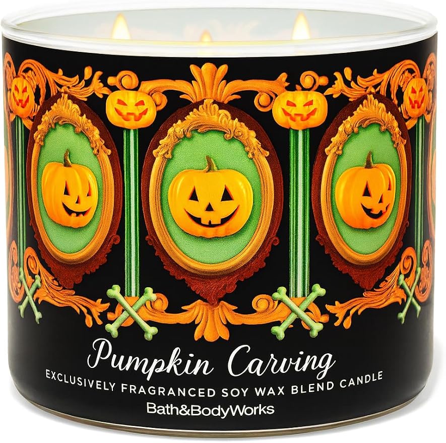 PUMPKIN CARVING Bath & Body Works 3 Wick Candle