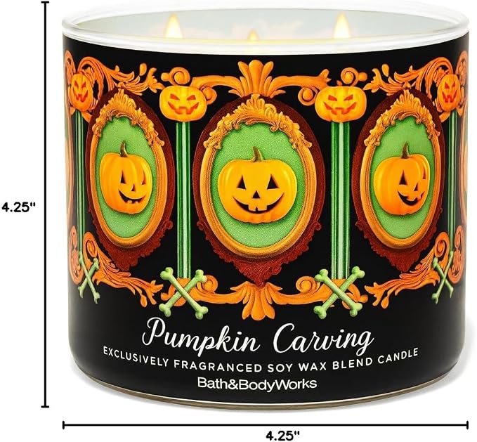 PUMPKIN CARVING Bath & Body Works 3 Wick Candle alternate view 3