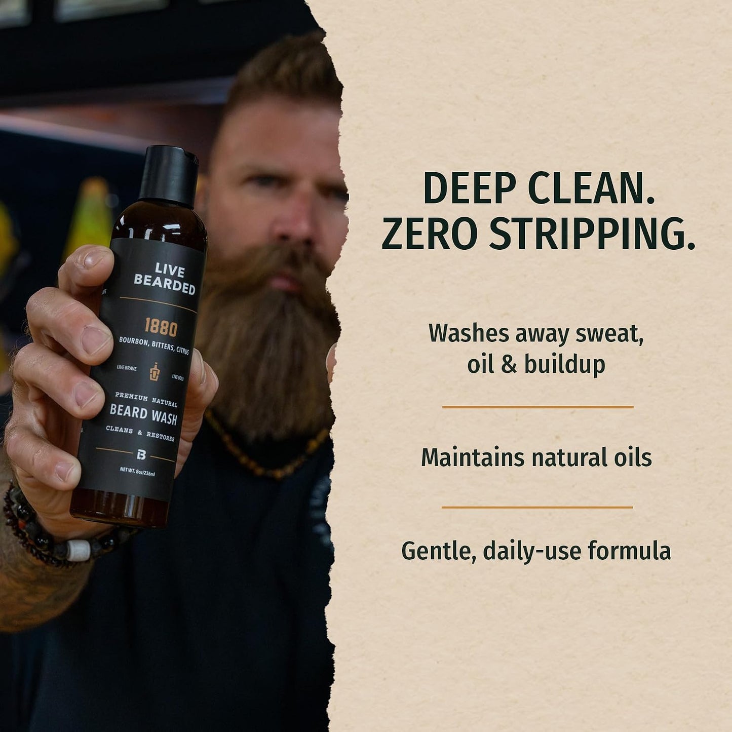 LIVE BEARDED Beard Wash 1880 8 oz product image 4