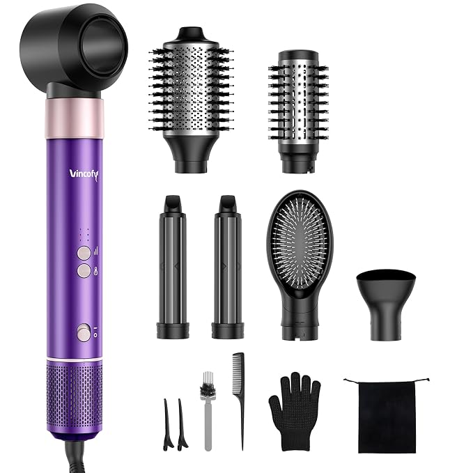 Vincofy Vincofy 7 in 1 Hair Styler Dryer Brush Set Purple product image 1