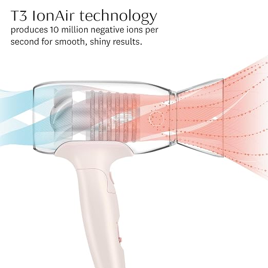 T3 T3 Afar Dual Voltage Travel Hair Dryer Satin Blush product image 9