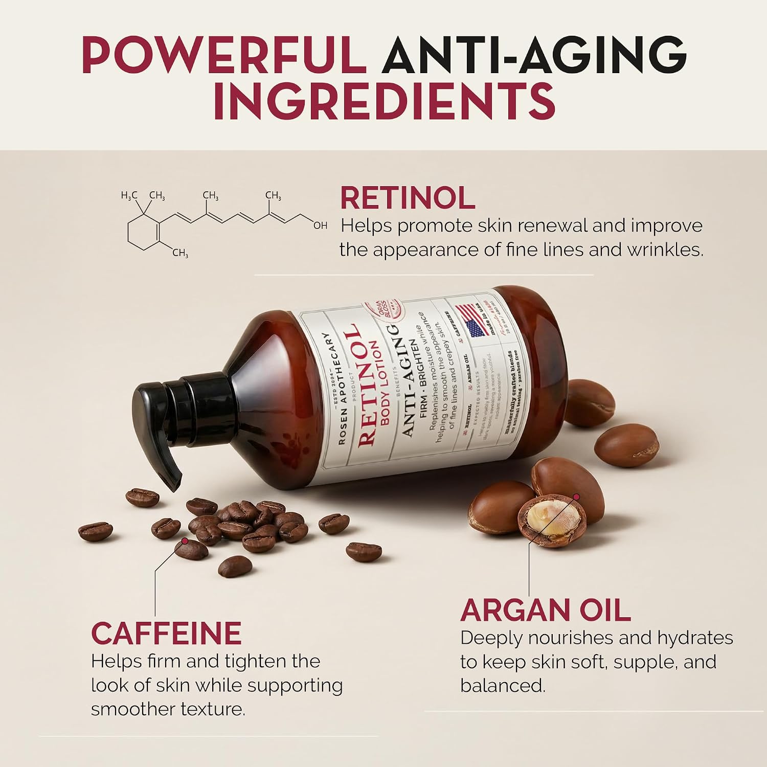ROSEN APOTHECARY Anti Aging Retinol Body Lotion 16 oz product image 4
