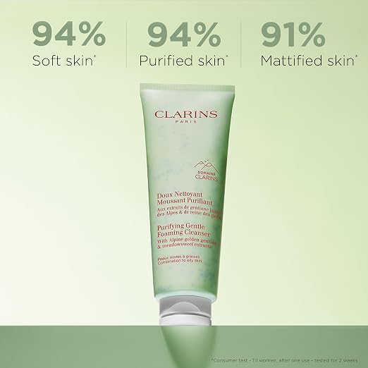 CLARINS Purifying Gentle Foaming Cleanser product packaging and jar or bottle view for a luxury facial cleansing routine