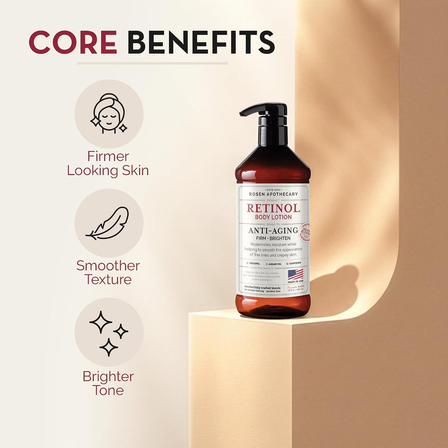 ROSEN APOTHECARY Anti Aging Retinol Body Lotion 16 oz product image 3