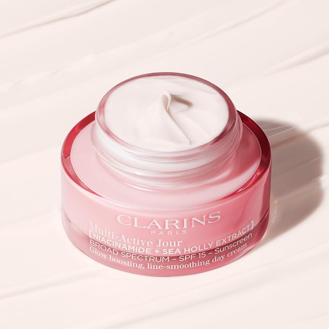 CLARINS Multi-Active Day Cream SPF 15 lifestyle skincare routine image for luxury anti-aging skincare and hydration