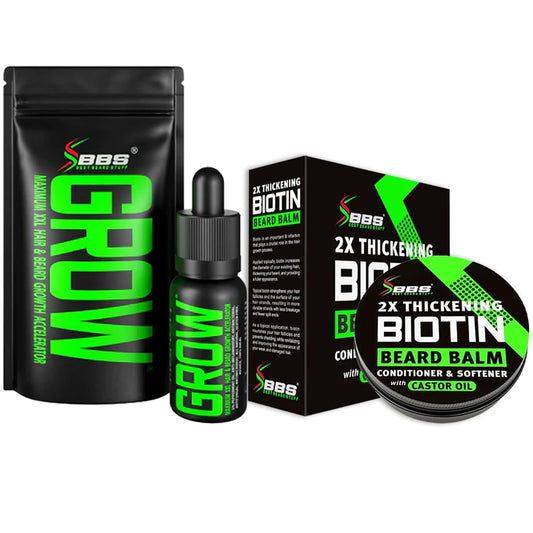 BBS BEST BEARD STUFF GROW XXL Beard Oil and Biotin Beard Balm Kit product image 1