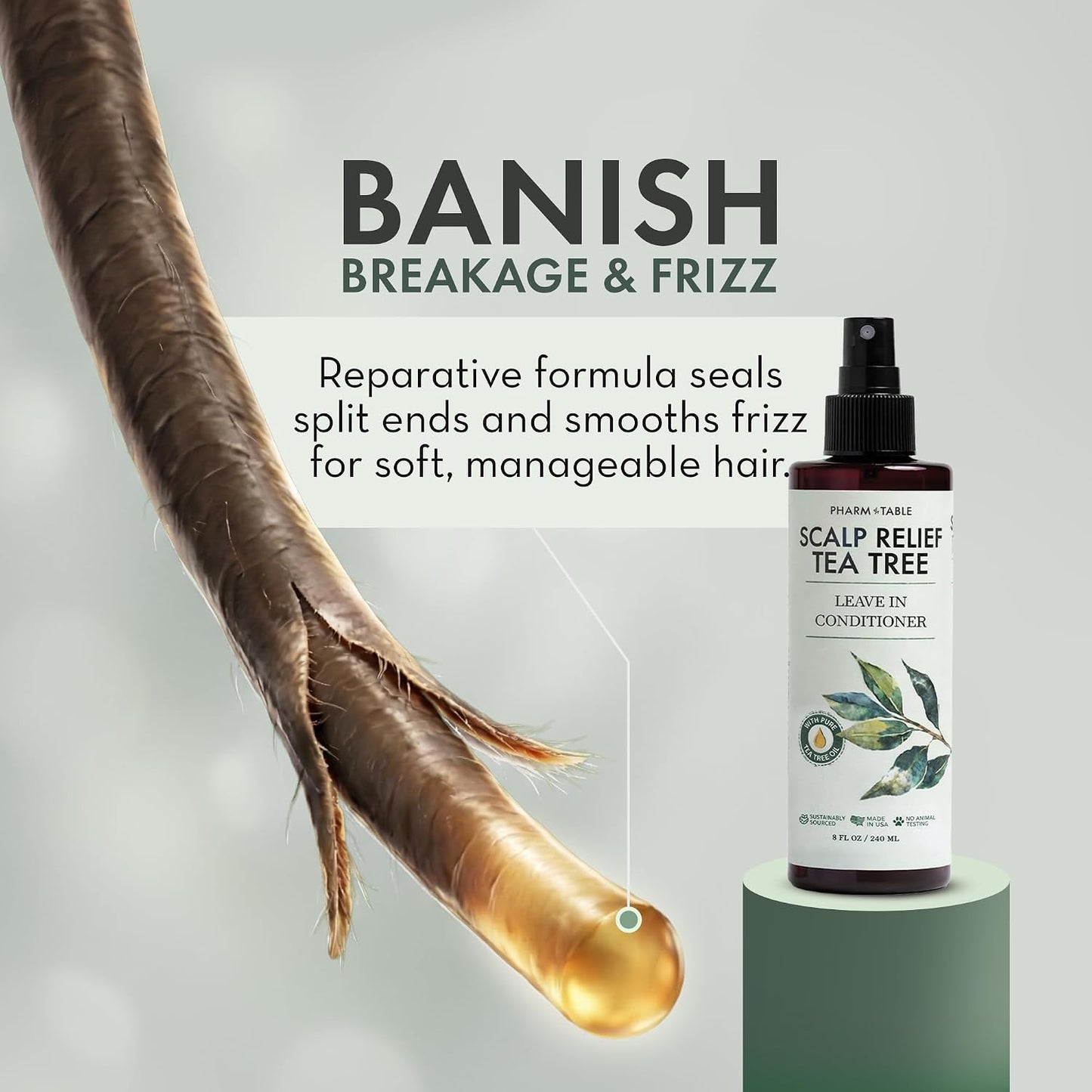 PHARM TO TABLE Tea Tree Scalp Relief Leave In Conditioner 8 oz product image 6