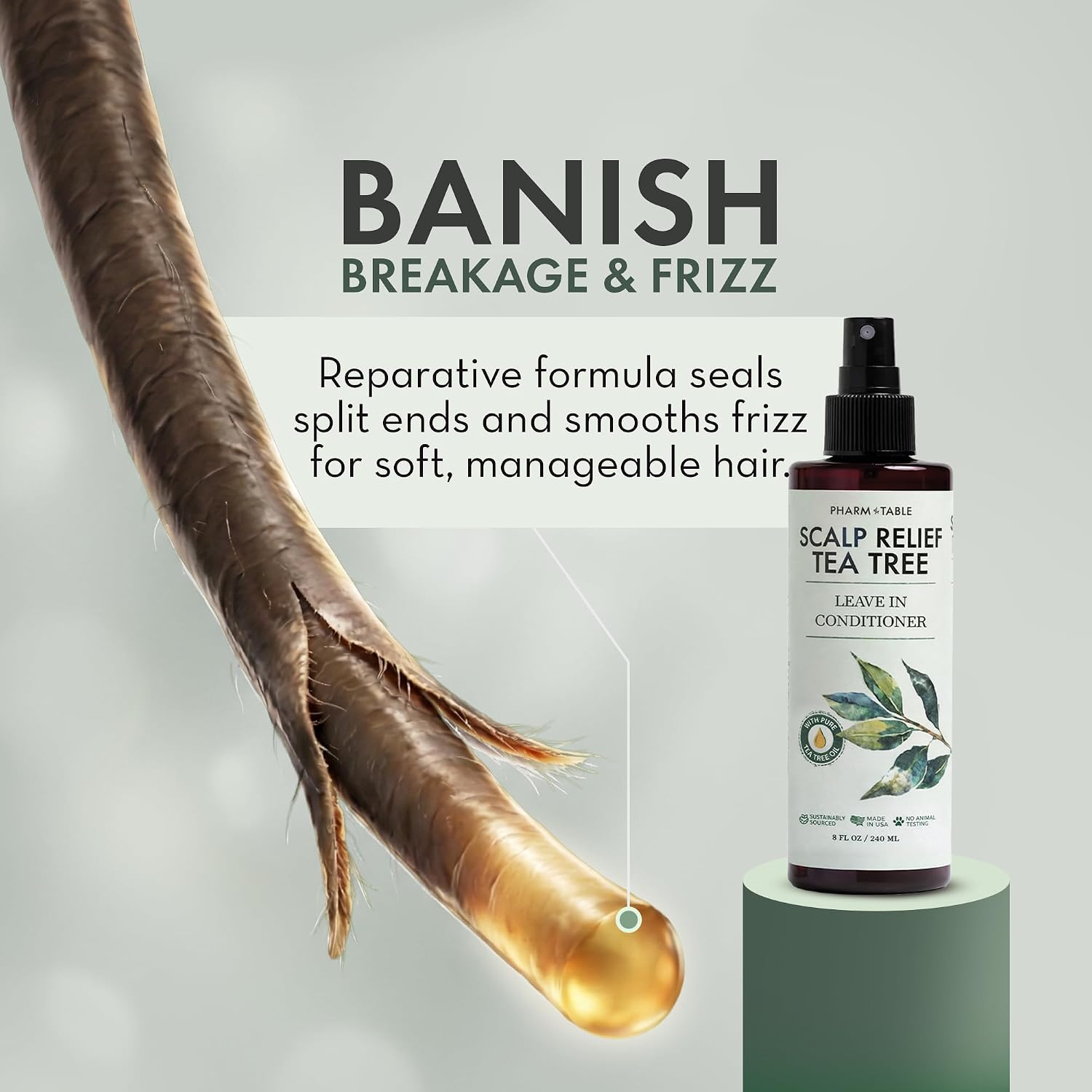 PHARM TO TABLE Tea Tree Scalp Relief Leave In Conditioner 8 oz product image 6