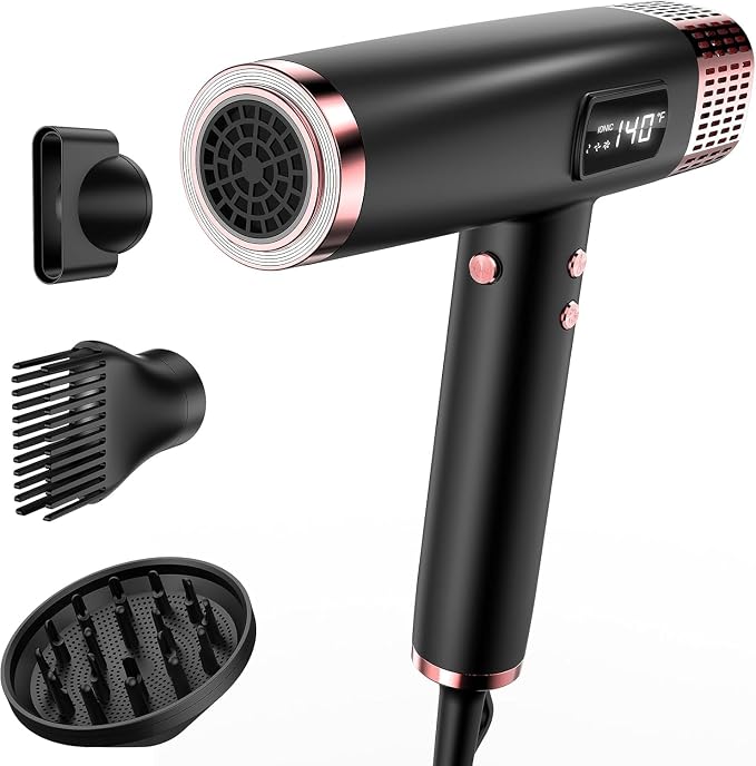 MESCOMB MESCOMB Dual Voltage Travel Hair Dryer with Diffuser Black product image 1