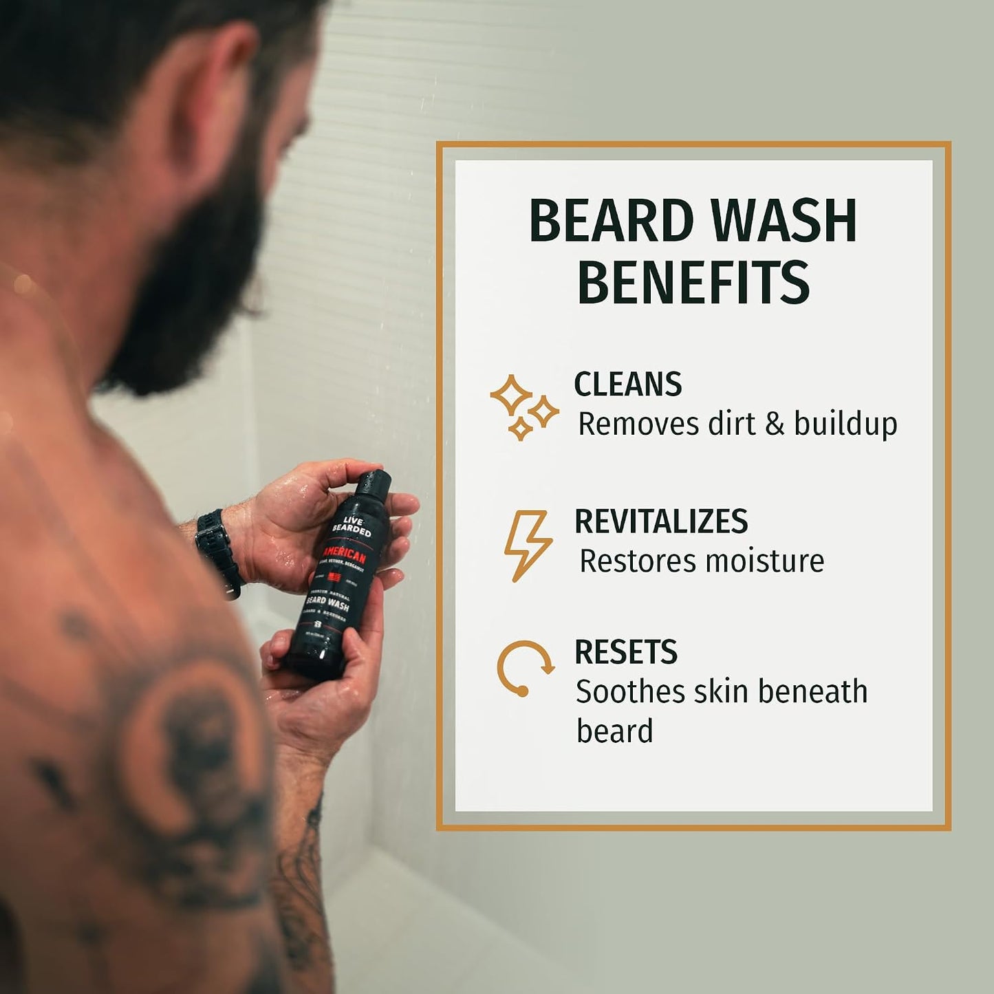 LIVE BEARDED Beard Wash 1880 8 oz product image 3