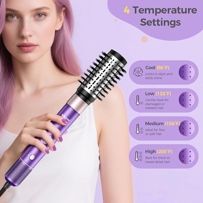 Vincofy Vincofy 7 in 1 Hair Styler Dryer Brush Set Purple product image 3