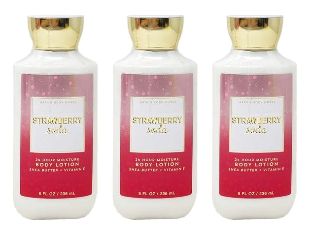 STRAWBERRY SODA Bath & Body Works Body Lotion 3 Pack