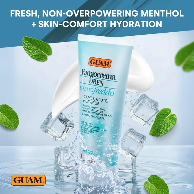 GUAM DREN Cold-Formula Seaweed Body Cream for Heavy-Looking Legs - 200 ml, premium Italian marine skincare presentation