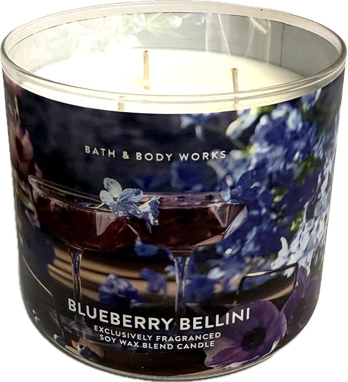 BLUEBERRY BELLINI Bath & Body Works 3 Wick Candle