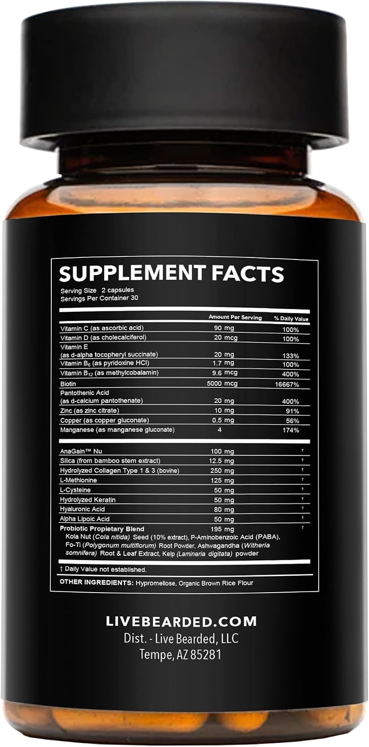 LIVE BEARDED  Beard Boost Beard Growth Vitamins 30 Day Supply product image 2