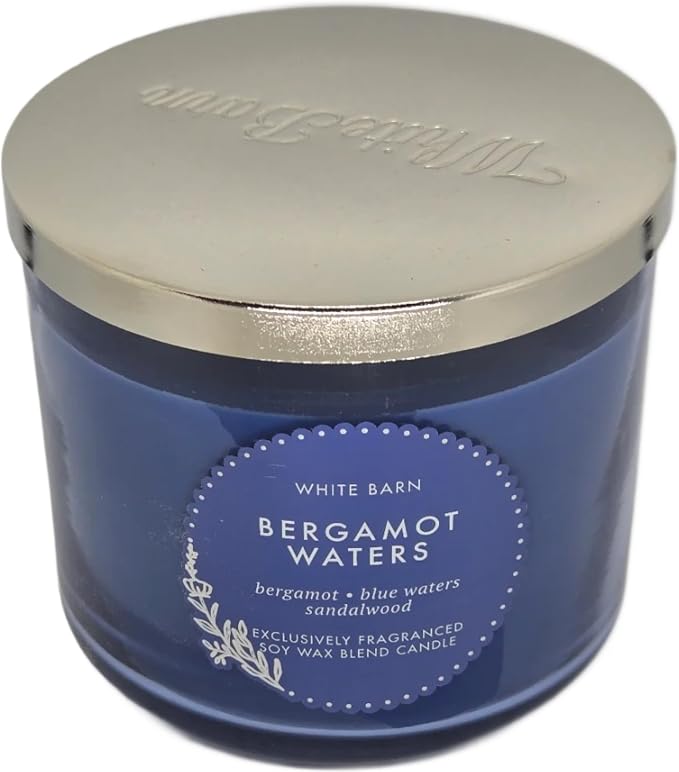 BERGAMOT WATERS Bath & Body Works 3 Wick Candle