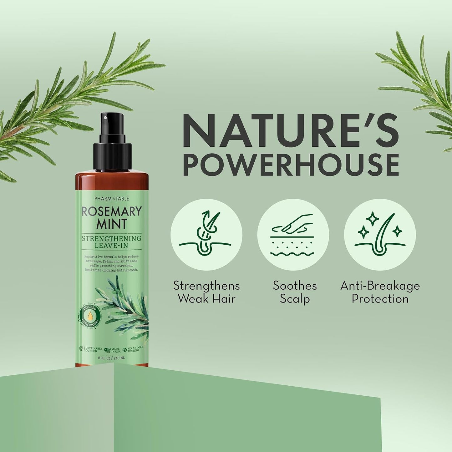 PHARM TO TABLE Rosemary and Mint Leave In Conditioner 8 oz product image 3
