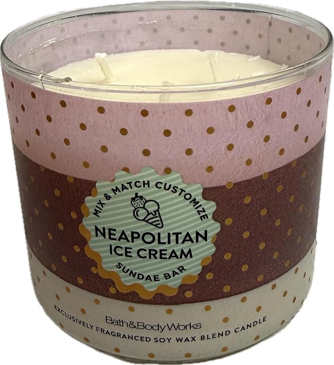 NEAPOLITAN ICE CREAM Bath & Body Works 3 Wick Candle