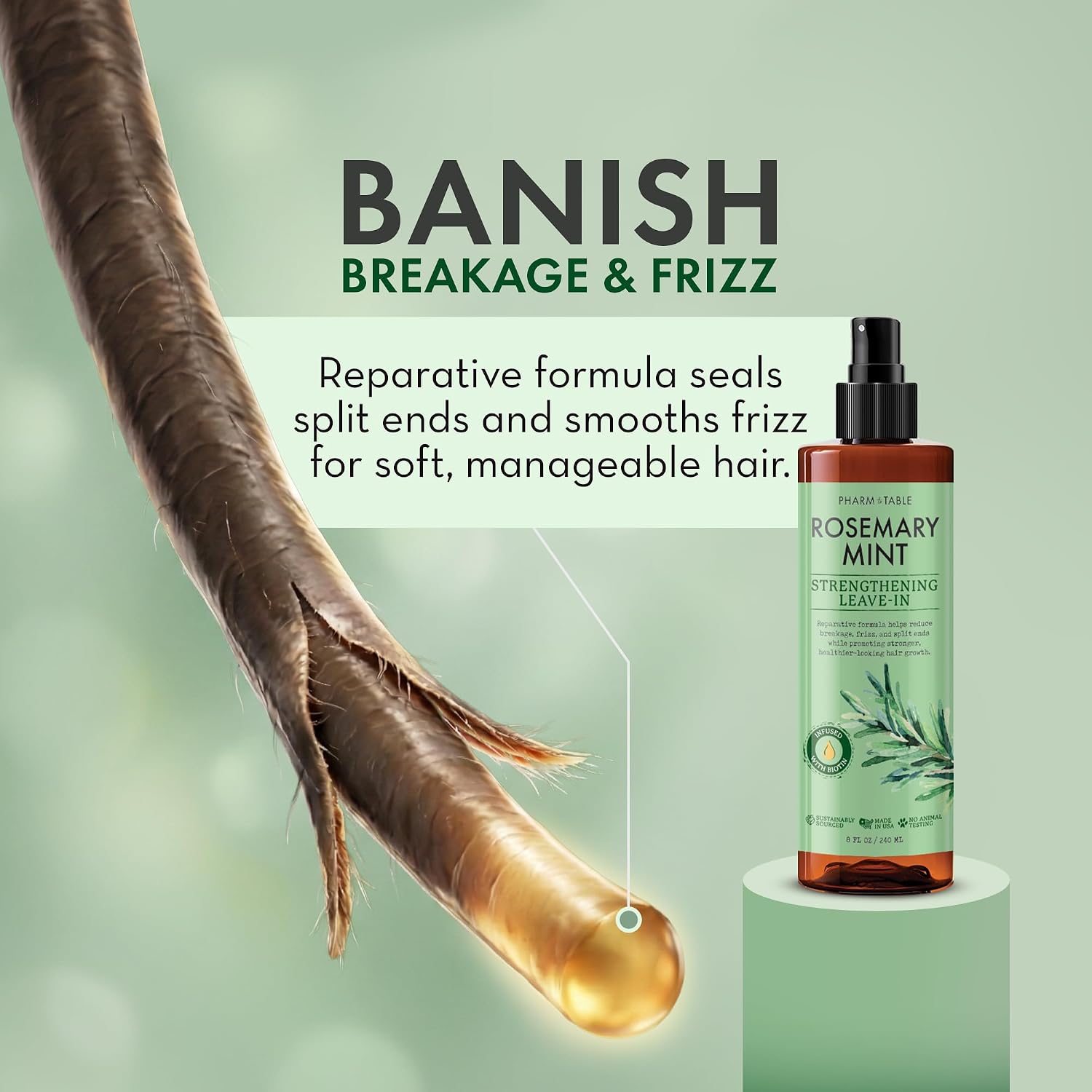 PHARM TO TABLE Rosemary and Mint Leave In Conditioner 8 oz product image 6
