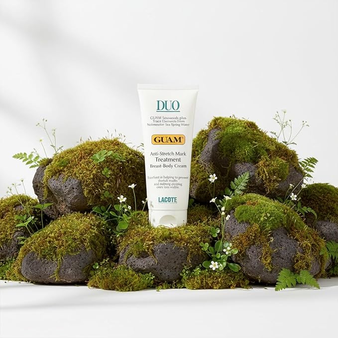 GUAM DUO Stretch Mark & Firming Body Cream with Seaweed - 200 ml, premium Italian marine skincare presentation